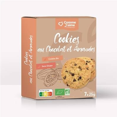 Cookies BIO al cioccolato e mandorle, senza glutine