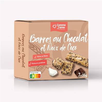 Barrette al cioccolato e cocco