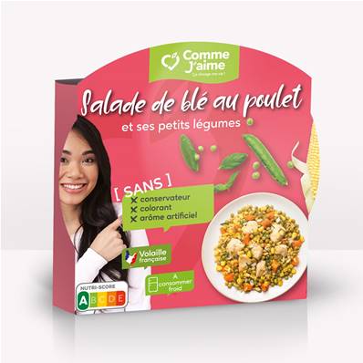 INSALATA DI GRANO CON POLLO E VERDURE CROCCANTI