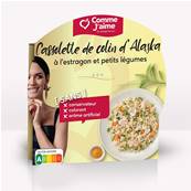 Nasello dell'Alaska in casseruola con dragoncello e verdure