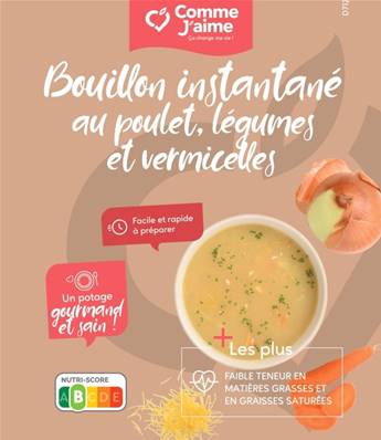 Brodo di pollo, verdure e vermicelli