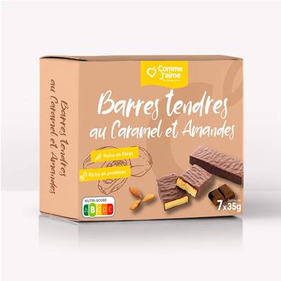 Barrette al caramello e mandorle
