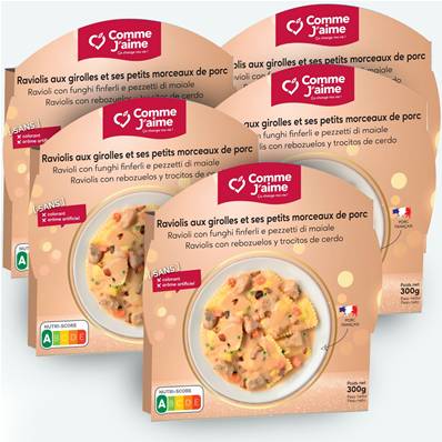 Box 5 Ravioli ai funghi con bocconcini di maiale